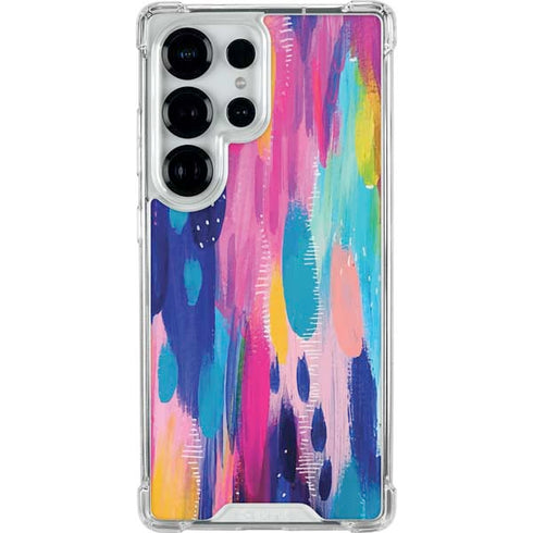Pink Sparkle Brush Stroke by Etta Vee Galaxy S25 Ultra Clear Case